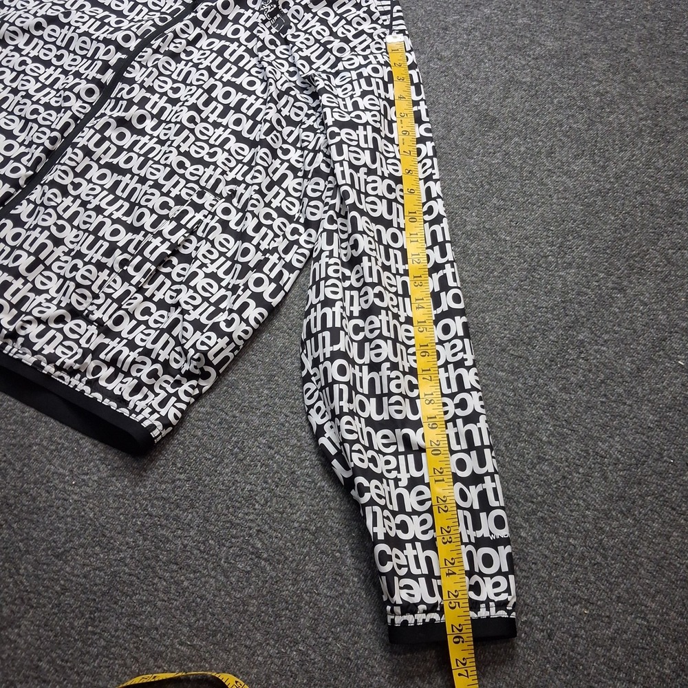 The North Face Mens Windwall Jacket Black White All Over Logo Print Large L - Picture 6 of 16